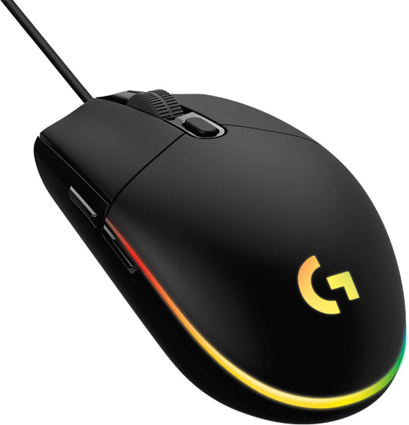Logitech G203 Wired Gaming Mouse, 8,000 DPI, Rainbow Optical Effect LIGHTSYNC RGB, 6 Programmable Buttons, On-Board Memory, Screen Mapping, PC/Mac Computer and Laptop Compatible...